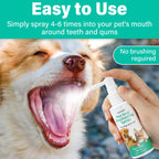 Pet Fresh Breath Spray No-Brush Oral Care Tartar Plaque Remover Plant-Based Gentle Non-Irritating for Dogs Cats Dental Hygiene