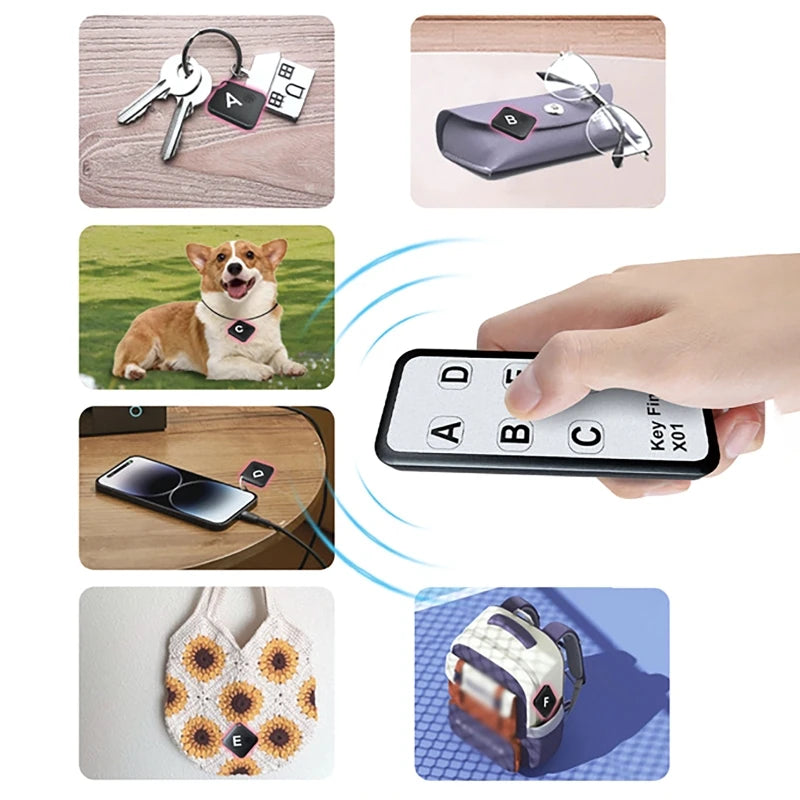 6-Piece Wireless Key Finder & One-Touch Anti-Loss Locator Set - Track Keys, Pets, Bags, Wallets & Remotes