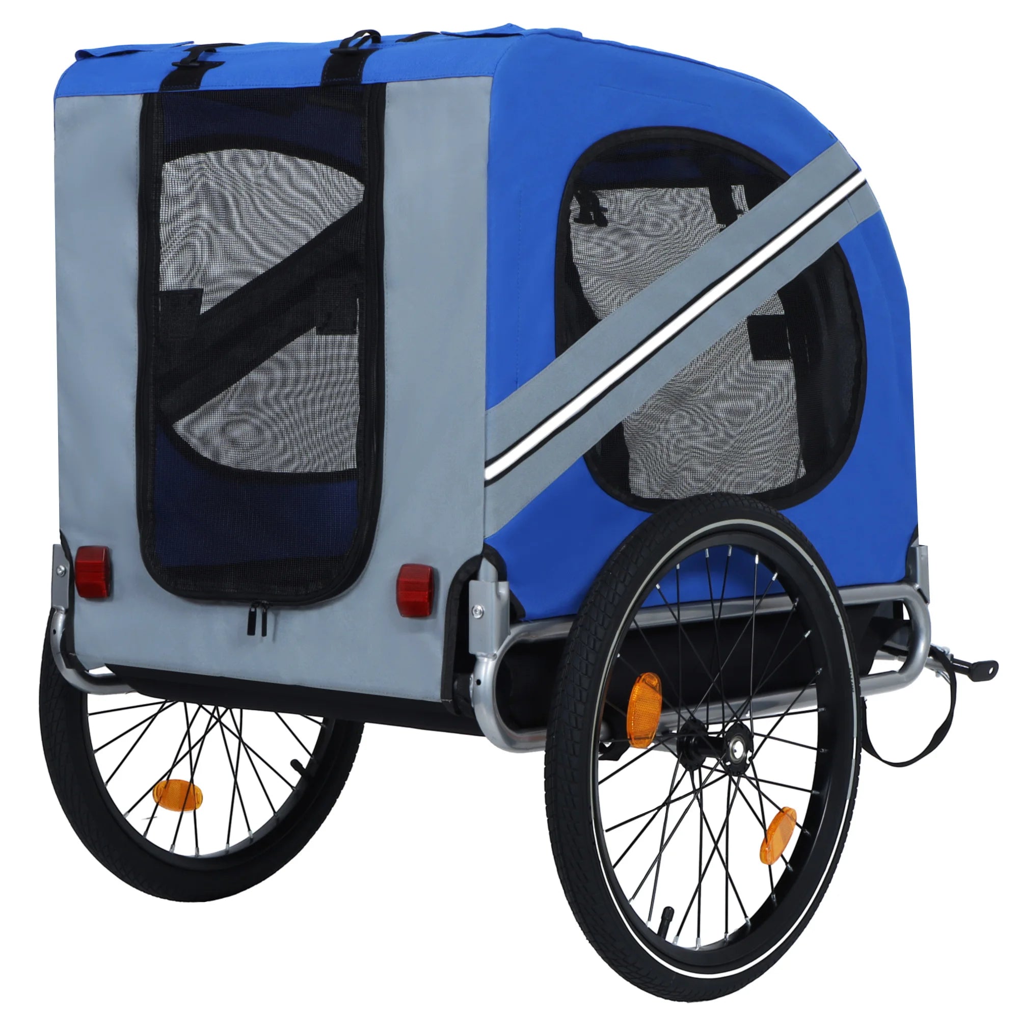 2-in-1 Bike Trailer & Push Cart for Pets - All-Terrain Pet Carrier & Durable Steel Frame, 66LB Capacity for Cycling, Camping
