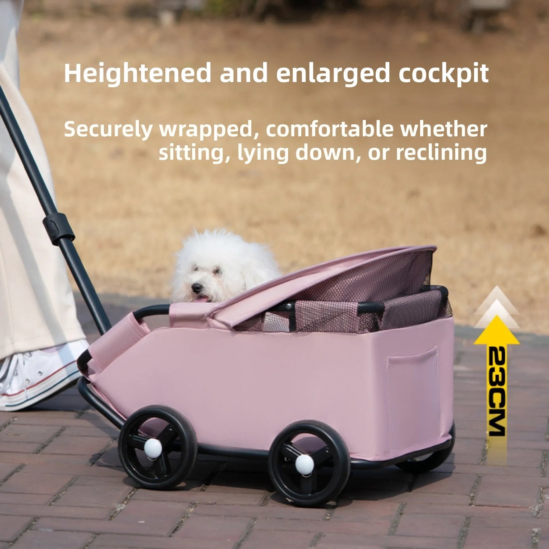 Small Pet Stroller for Dogs Cats Teddy Portable Foldable Outdoor Puppy Cat Carrier Travel Hand Pushchair