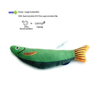 Realistic Catnip & Silvervine Plush Fish Kicker Toy — Interactive Wand & Chew-Resistant Cat Toy