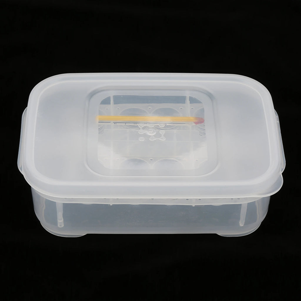 12 Grids Snakes Gecko Lizards Reptiles Eggs Incubator Tray Hatcher Box with Thermometer(the color of the thermometer is random)
