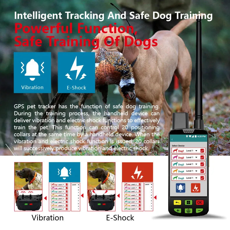Eseek GPS Hunter Dog Tracker for Hunting Dogs - Handheld & Collar System with Waterproof Smart Device & Free App