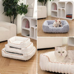 Plush Faux Fur Square Pet Bed (All-Season)