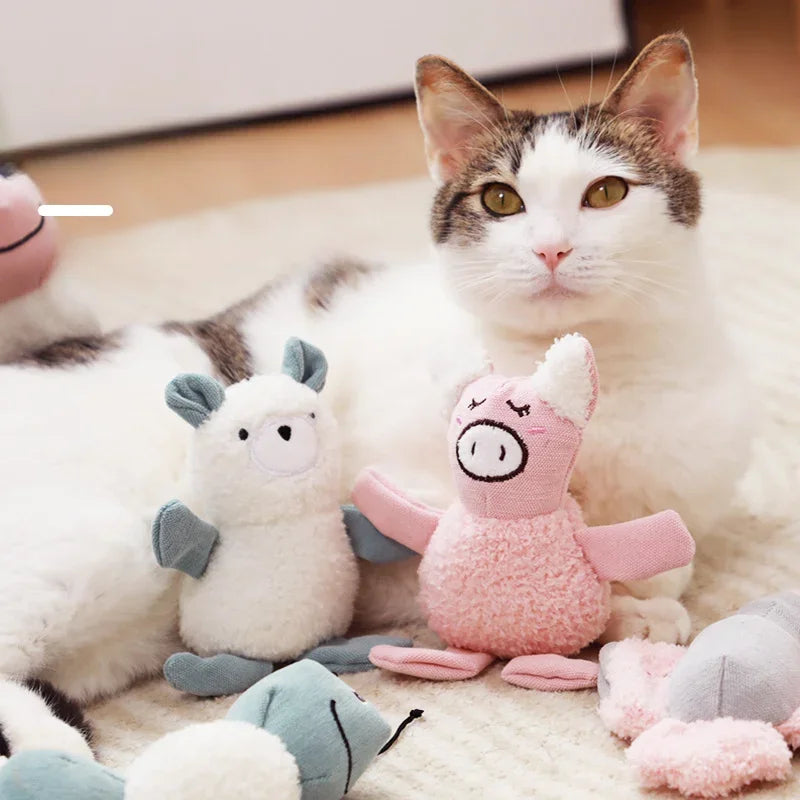 Catnip Plush Pig Caterpillar Cat Toy — Bite-Resistant Interactive Pet Mint Chew Toy