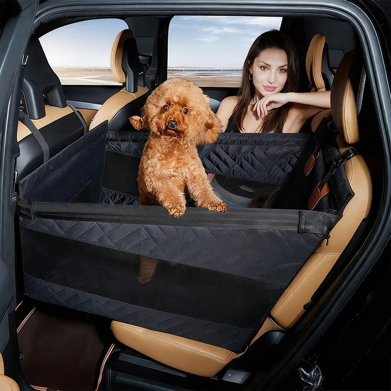 Pet Car Seat Cover, Large Dog Cat Carrier, Waterproof Backseat Pet Bed, Travel Dog Mat, Durable Car Pet Cushion