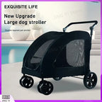 Large Capacity Foldable Pet Stroller for Dogs Outdoor Travel Mobility Scooter Dog Car Carrier with Sunshade Waterproof Fabric