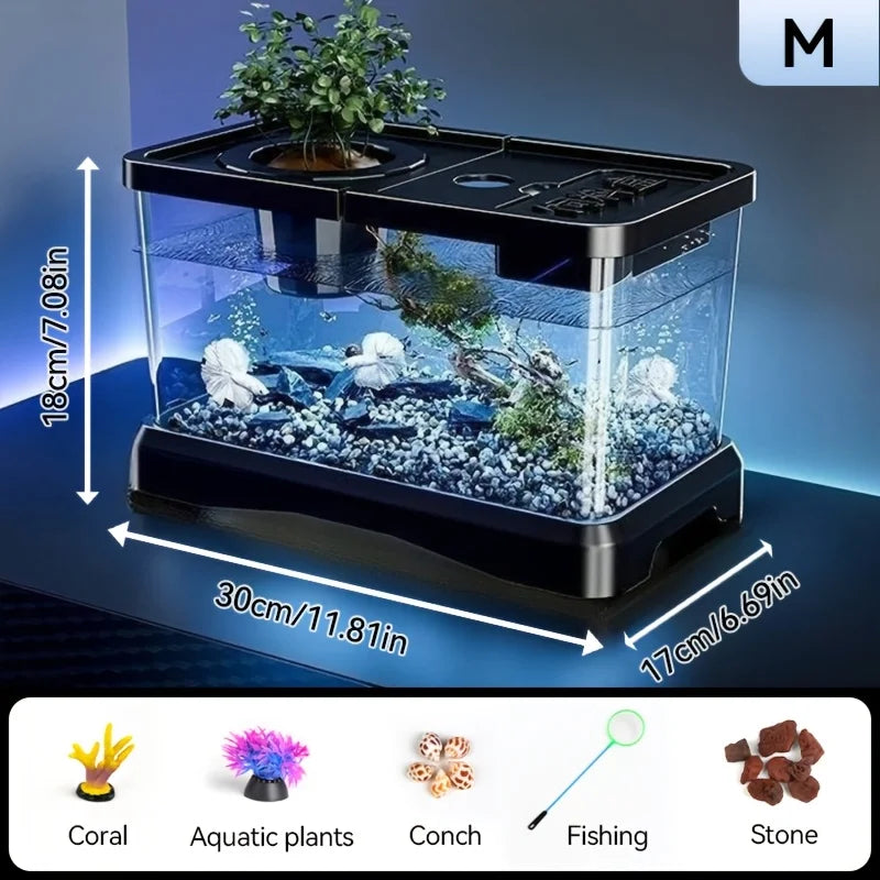 Heavy-Duty Large Transparent Aquarium Tank with Lid (Spill-Proof, Clear View, Secure Top)