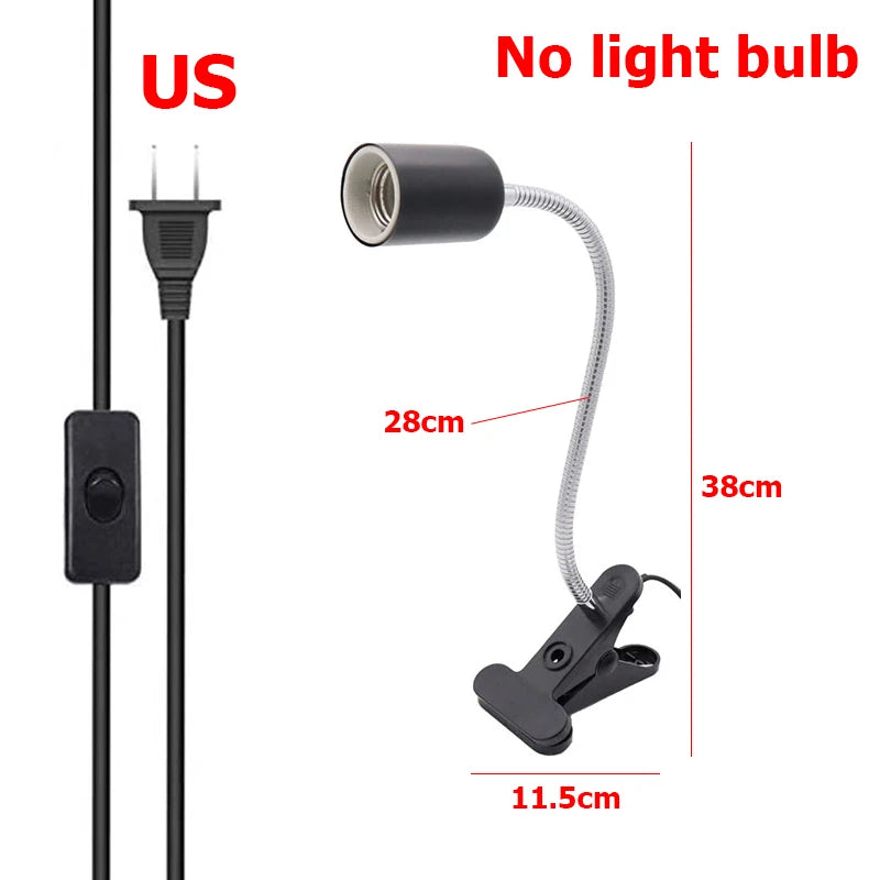 UVA+UVB 3.0 Reptile Lamp Set Clip-on Lamp Holder Bulb Thermometer Hygrometer Turtle Tortoises Lizard Sunlight Basking Heat Light