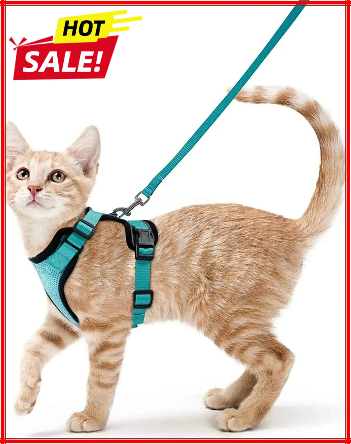Anti-Escape Kitten Harness & Traction Belt — Lightweight Breathable Soft Vest for Walking Small Cats