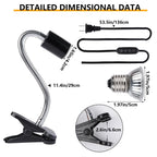 Reptile Insulated Lamp with Fixing Clip 50W UVA UVB Bulb Feeding Box Timeable Heat Lamp for Lizard Supplies Turtle Accessories