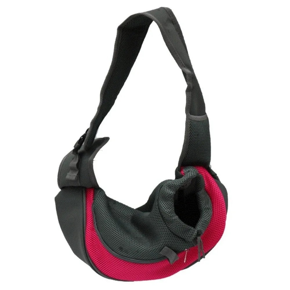 Hands-Free Puppy Carrier Backpack Breathable Crossbody Bag Travel Shoulder Bag Multi-size Oxford Cloth Mesh Sling Bag