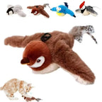 USB Hangable Electronic Flapping Bird Cat Toy — Touch-Activated Chirping Simulation Sparrow