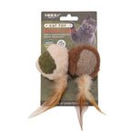 Catnip & Silvervine Feather Chew Toy — Dental Cleaning & Boredom Relief Toy for Cats