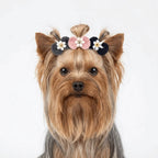12Pcs Yarn Bow Pet Hair Bow Cute Style Elastic Band Dog Hair Tie Various Colors Soft Texture Pet Hair Accessory Pet Grooming