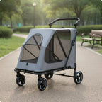 Foldable Dog Stroller Portable Foldable Pet Stroller Dog Wagon Large Size Rolling Carrier Breathable Mesh for Travel, Shopping