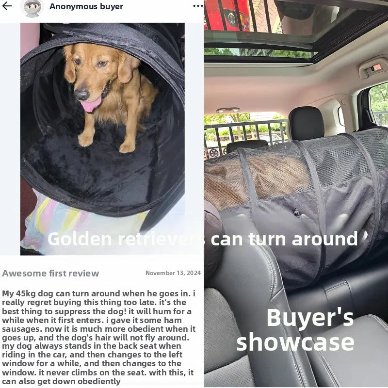 Large Car Dog Crate for Backseat (Foldable, Golden Retriever, Breathable)