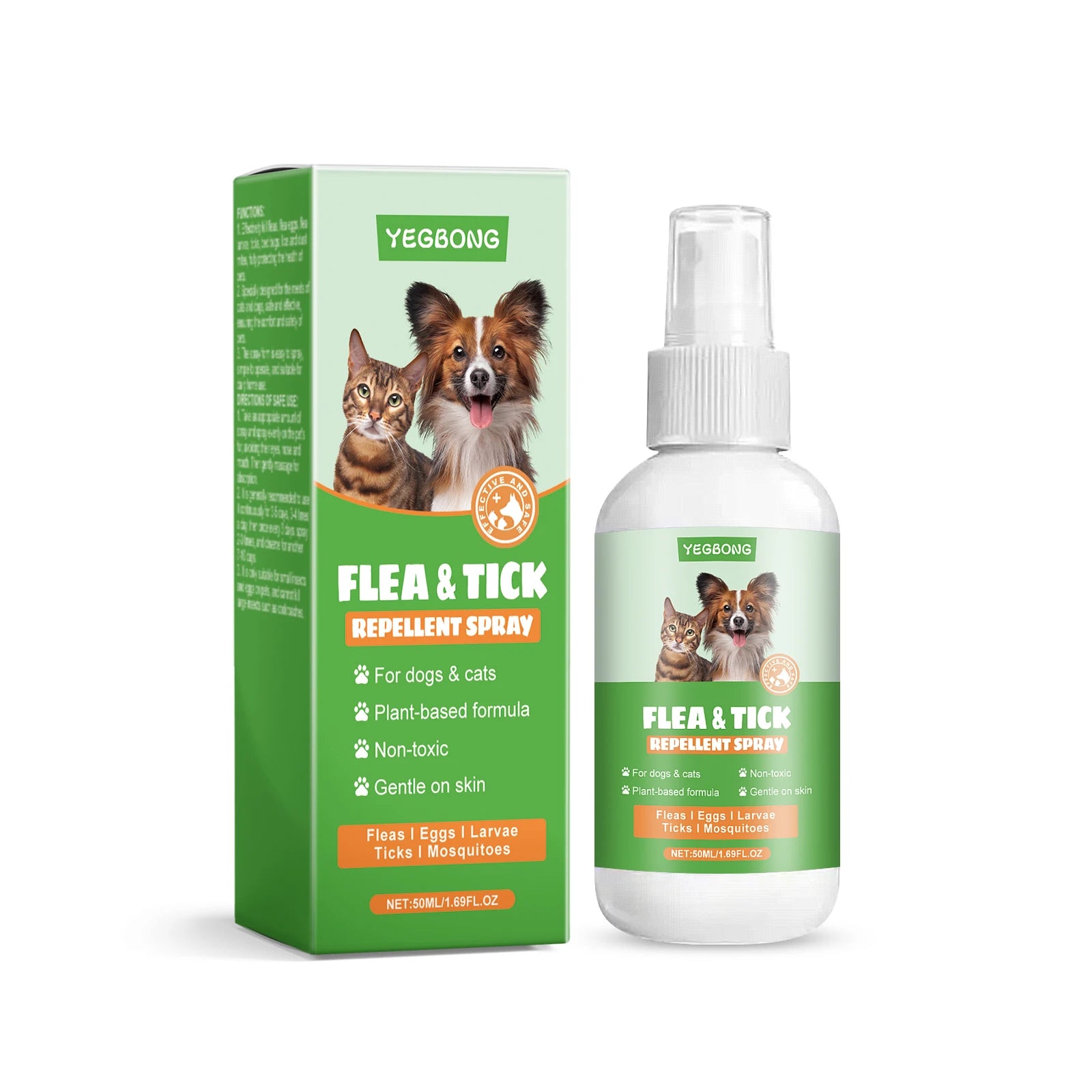 Pet Flea Tick Repellent Spray Effectively Reducing Fleas and Ticks Relieve Skin Itching Protect Health Fast-Acting Pet Repellent