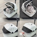 Luxury Cat & Dog Pet Stroller Water Resistant Nylon Travel Bag with Wheels Comfortable