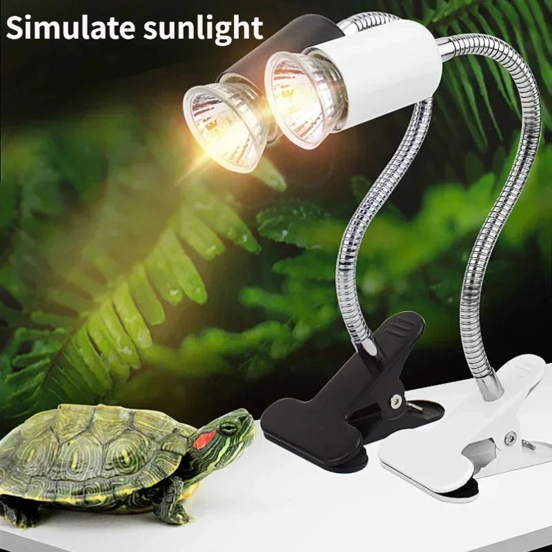Reptile & Aquarium Heat Lamp (50W, Adjustable Gooseneck, Clip-On)
