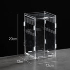 【E】Acrylic Transparent Reptile Breeding Box Terrarium Habitat Insect Spider Lizard Scorpion Feeding Cage Arboreal Enclosure Case
