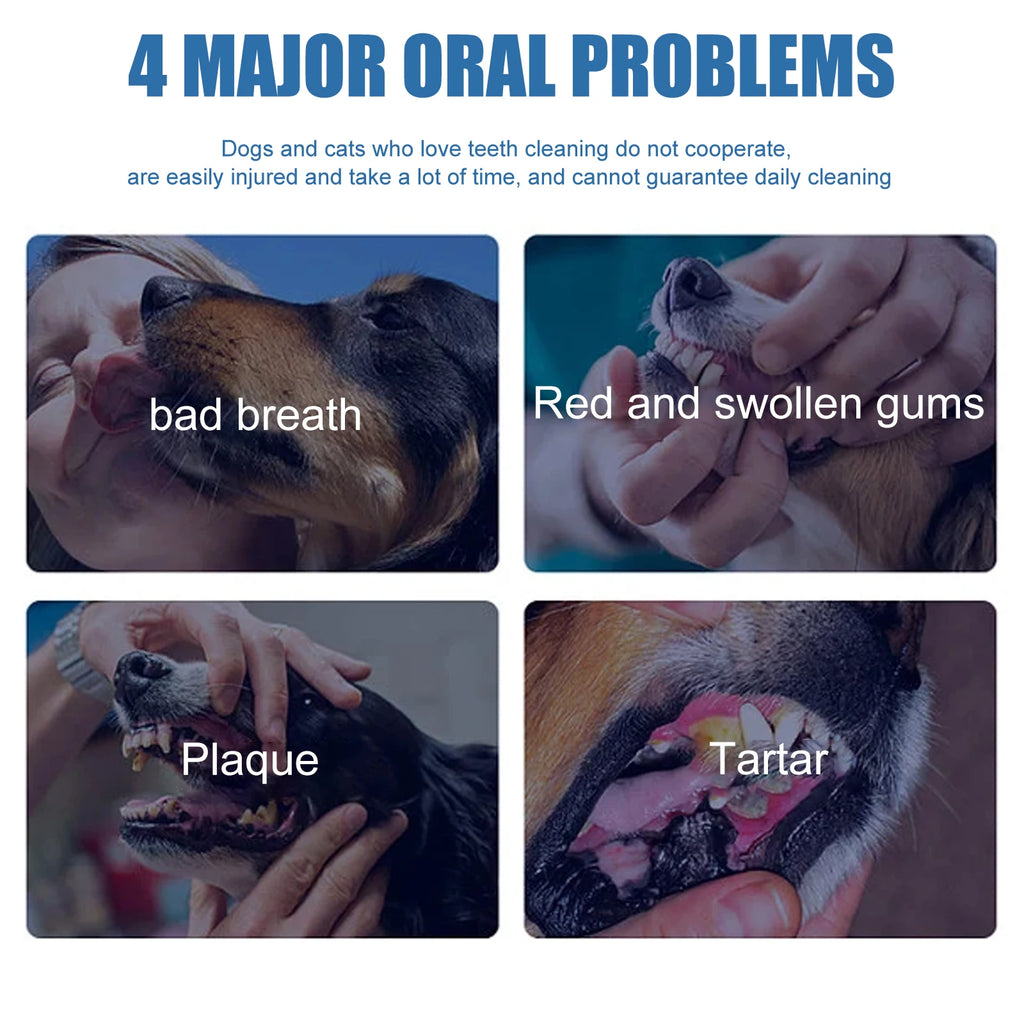 Pet Oral Foam Cleaner Dog Cat Teeth Whitening Clean Remove Tartar Calculus Eliminate Bad Breath Pet Gum Fresh Breath Spray 60ml