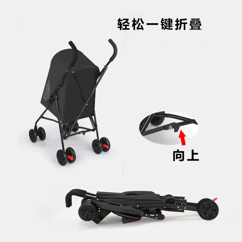 Ultra-Lightweight Pet Stroller for Small Dogs Cats - Compact Foldable Design for Travel, Shopping & Daily Outings