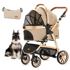 High Quality Luxury Pet Stroller for Small Medium Dogs Large Cats with Removable Carrier