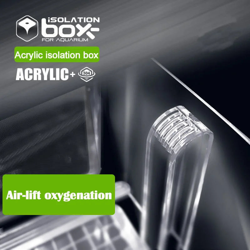 Acrylic Aquarium Isolation Breeding Box (Stainless Steel Mesh, Fish Tank Divider)