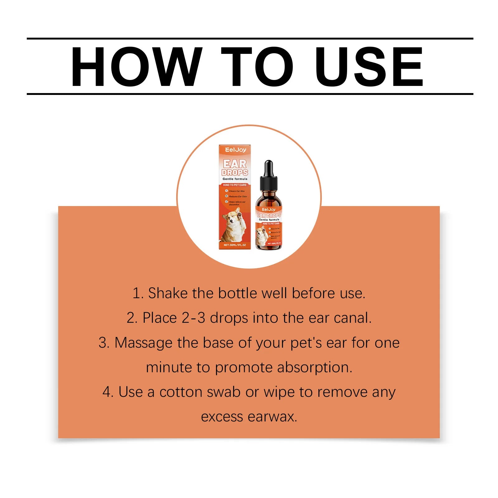 Dog Ear Essence Drops Lasting Reduce Earwax Relieving Discomfort Non Irritating Reducing Dandruff Daily Pet Ear Drops Solution