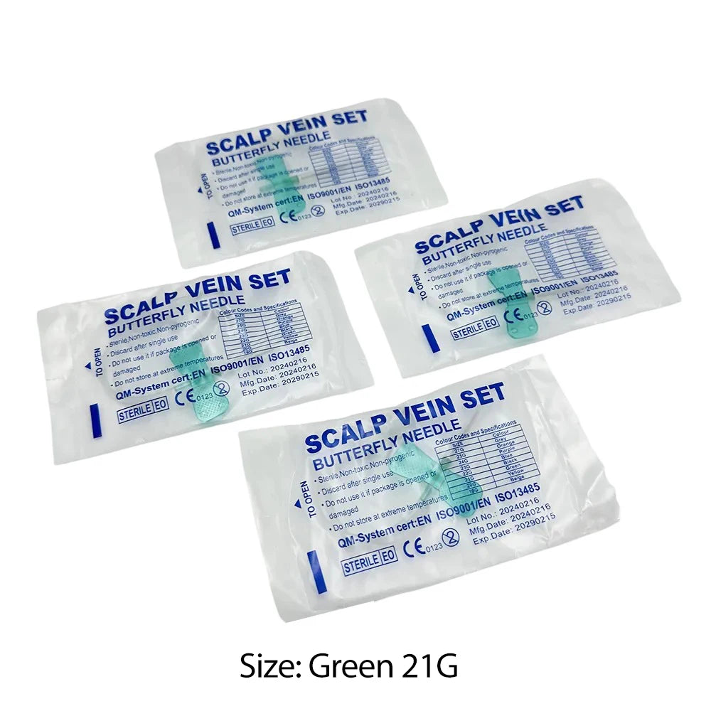 Double-Wing Blood Infusion Needles, Bulk Lot (50-Pack)