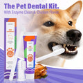 GJYC PET Enzymatic Roast Chicken Dental Care Kit With Brush Finger Brush Gentle Clean Tartar Control For Dogs Cats