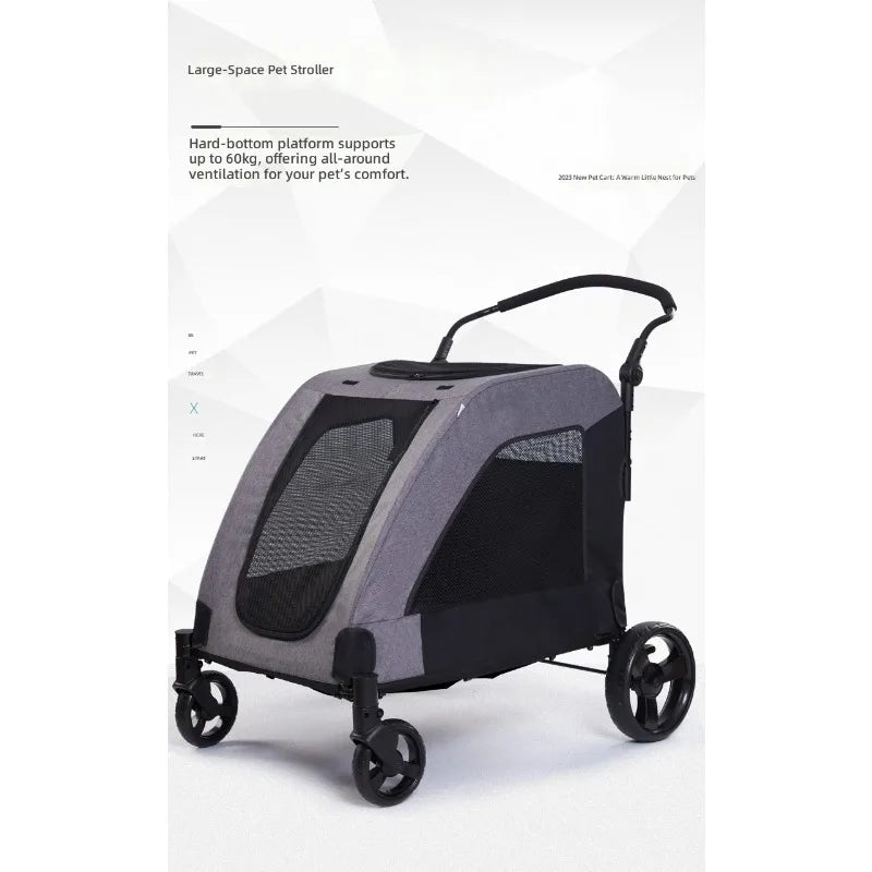 Pet Stroller for Multiple Pets, Lightweight Foldable Cat and Dog Carrier, Portable Pet Travel Stroller, Durable and Easy to Use