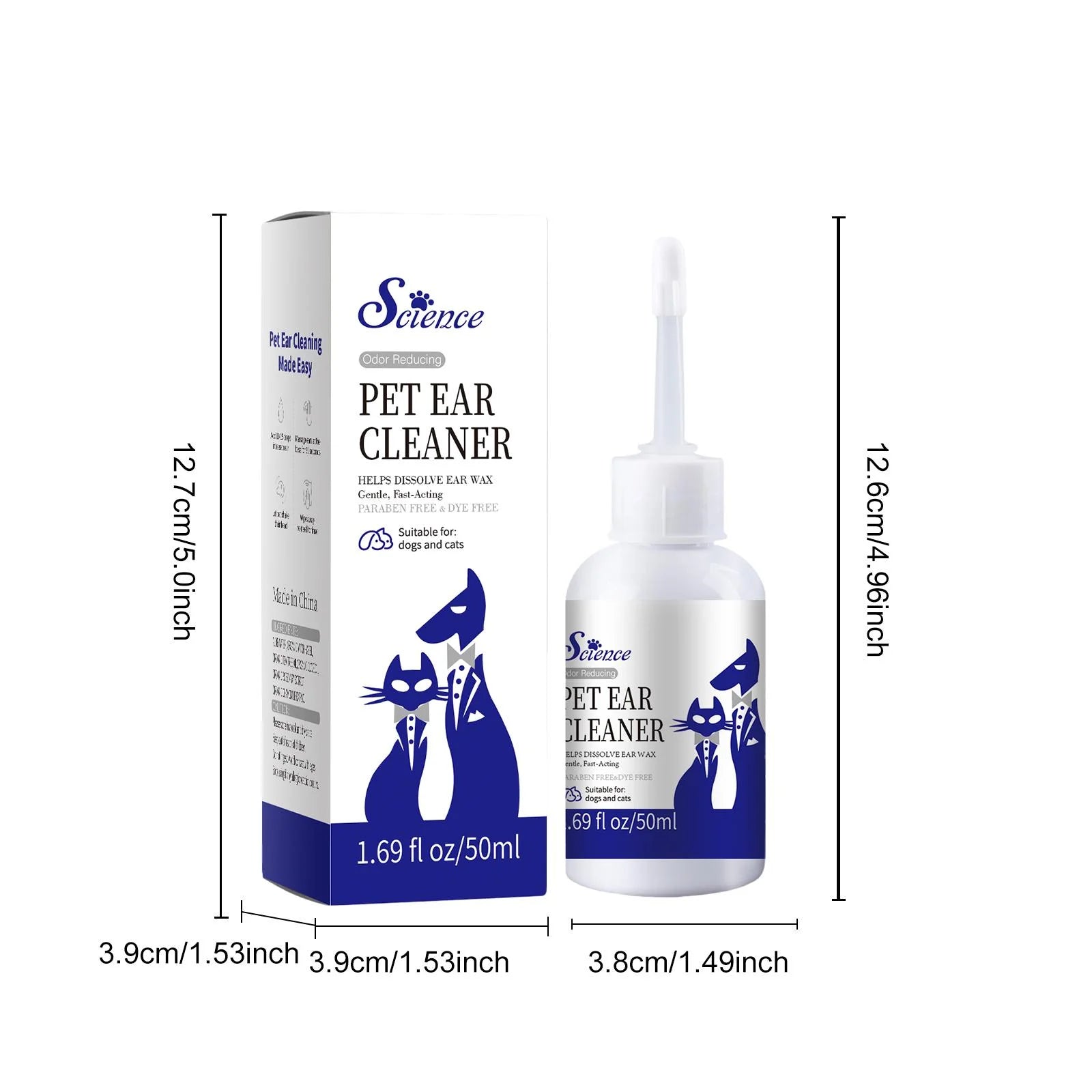 50 ML Pet Ear Drops Gentle Cleaning Ear Mites And Earwax In Cats & Dogs Inhibiting Ear Bacteria