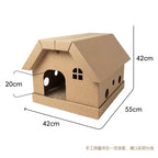 Foldable Corrugated Cardboard Cat House Bed (Cold-Proof)