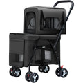 Quick-Folding Dog Stroller Carrier Double Pet Stroller for Dog Cats with Detachable Carriers Pet Travel Carrier Strolling Cart