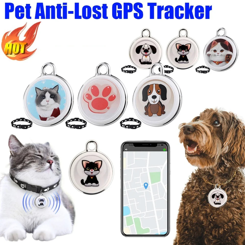 Waterproof Bluetooth GPS Real-Time Collar Tracker - Anti-Loss Locator Finder for Dogs & Cats