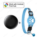 Adjustable GPS Pet Collar Tracker Kit for Android - Google Find My Compatible Cat & Pet Electronic Locator