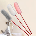 Feather & Bell Cat Teaser Stick with Collar — Self-Play Interactive Wand for Kittens & Cats