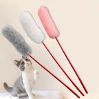 Feather & Bell Cat Teaser Stick with Collar — Self-Play Interactive Wand for Kittens & Cats