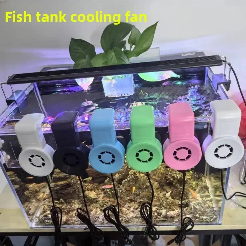 Silent Mini USB Aquarium Cooling Fan with External Temperature Controller, Reptile Terrarium Cooling System Gadget for Stable