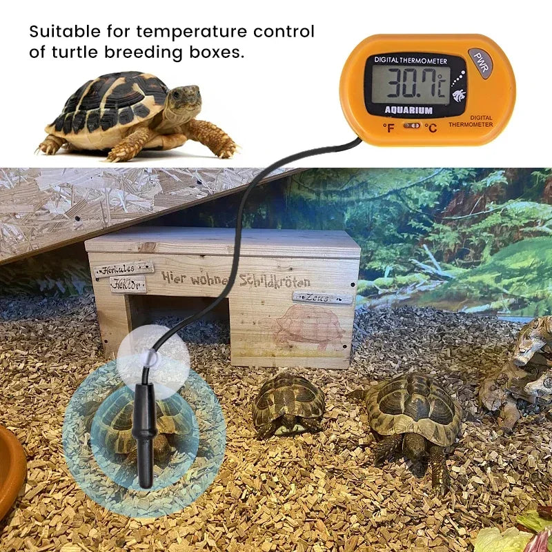 Thermometer Fish Tank Aquarium Electronic Digital Reptile Turtle Diving Pet Box Suction Cup Waterproof Electronic Thermometer