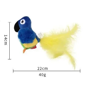 Bird & Mouse Sound Cat Teaser Stick — Plush Melody Self-Play Wand Toy for Cats