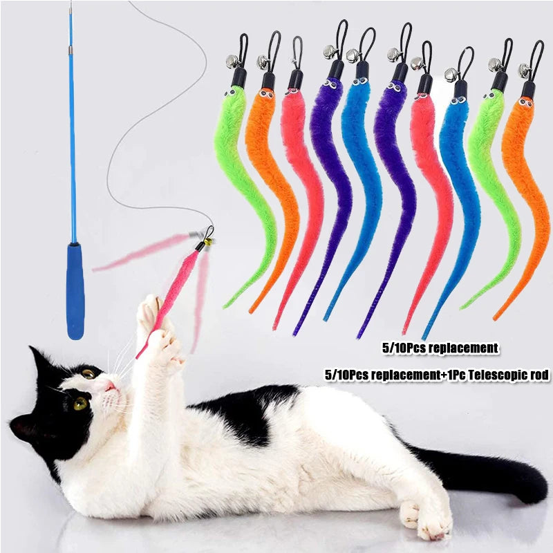 Replacement Worm Head Attachments for Cat Teaser Wands (5–11 Pack)