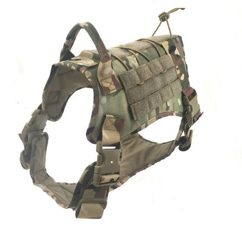Tactical Camouflage Dog Vest Large Dog Outdoor Training Chest And Back Set Explosive Charge Leash Military Police Dog Equipment