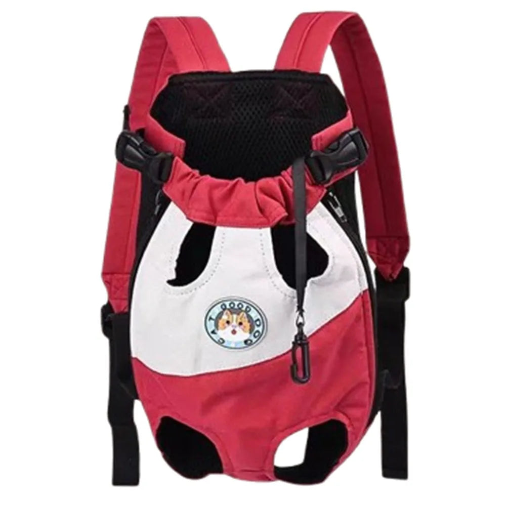 Portable Pet Backpack Carrier Breathable Adjustable Dog Outdoor Backpack Oxford Cloth with Safety Buckle Outdoor Dog Chest Bag