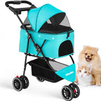Portable Foldable Pet Stroller with Canopy (Small Dogs & Cats)