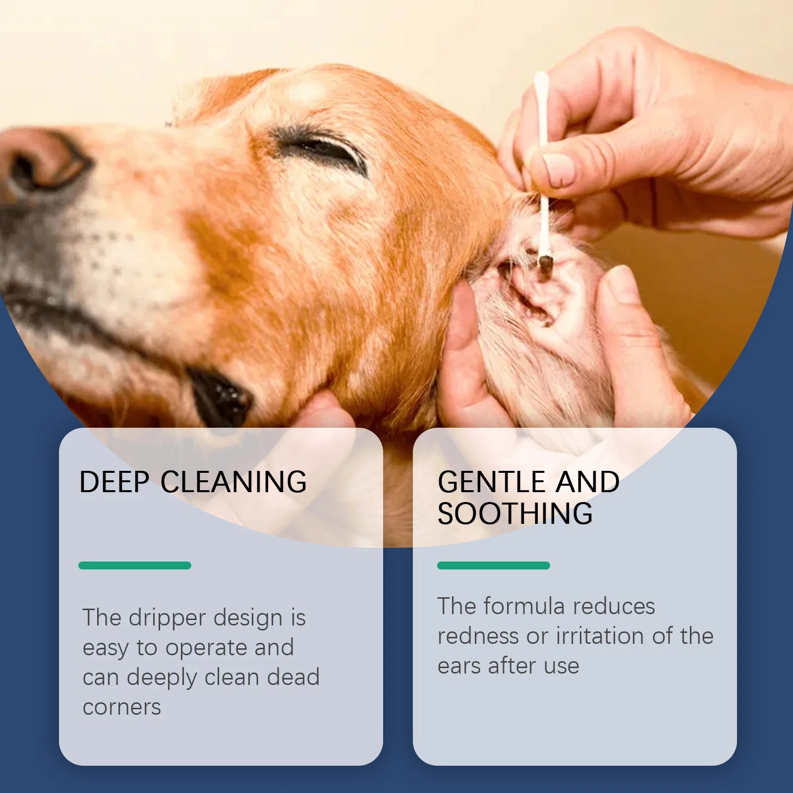 Pet Ear Cleaner Remove Ear Mites Fungus Deep Cleansing Pet Ear Dirt Reduce Redness Odor Gentle Deodorizing Itching Relieve Drop