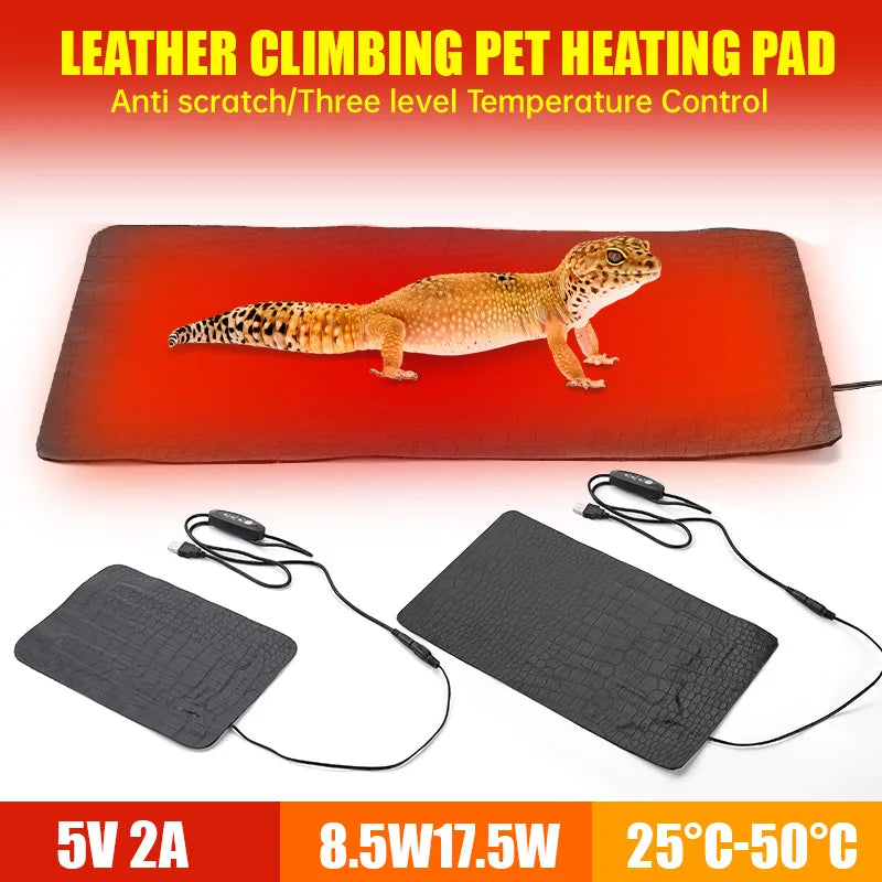 USB Electric Pet Heating Pad Reptile Warm Heater  Blanket Warm 3 Gear Adjustable Temperature Controller Incubator Mat Heated Pad