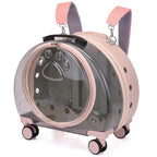 High Quality Travel Products Transparent Pet Dog Cat Backpack Carrier Bag With Wheels Pet Trolley